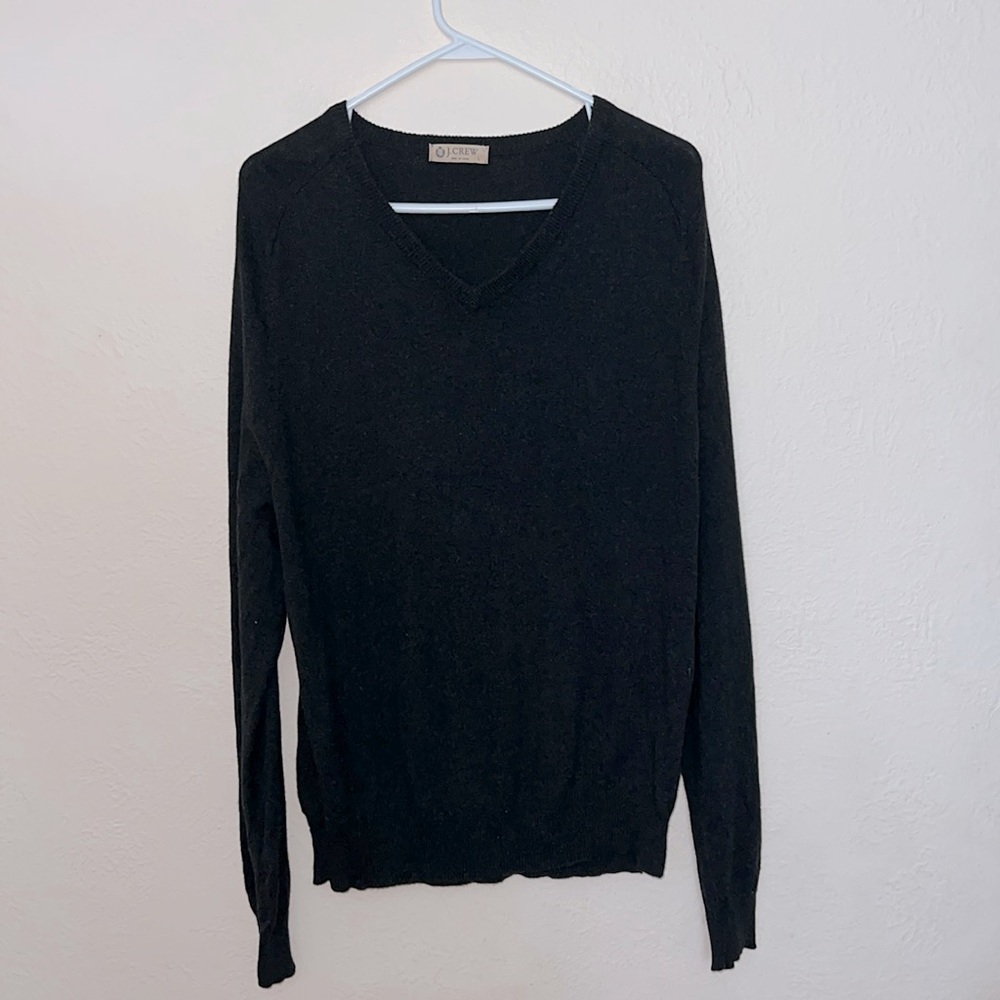 J Crew L cashmere blend v neck sweater - Picture 1 of 5